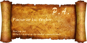 Pacurariu Andor névjegykártya